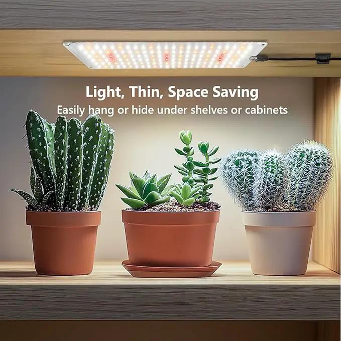Grow Lights for Indoor Plants, Full Spectrum Under Shelf Plant Lights for Growing Small Plants, Light and Thin 138 LED Plant Grow Lamp Panel with 6/12/16H Timer, 3 Light Modes, 5 Dimmable by GreenHaven Gardens