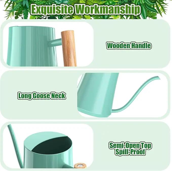 Watering Can Indoor Plants Mint Green 35oz Cute Watering Can Decorative Small Matal Watering Pot for House Bonsai Plants Garden Flower Indoor Outdoor by GreenHaven Gardens