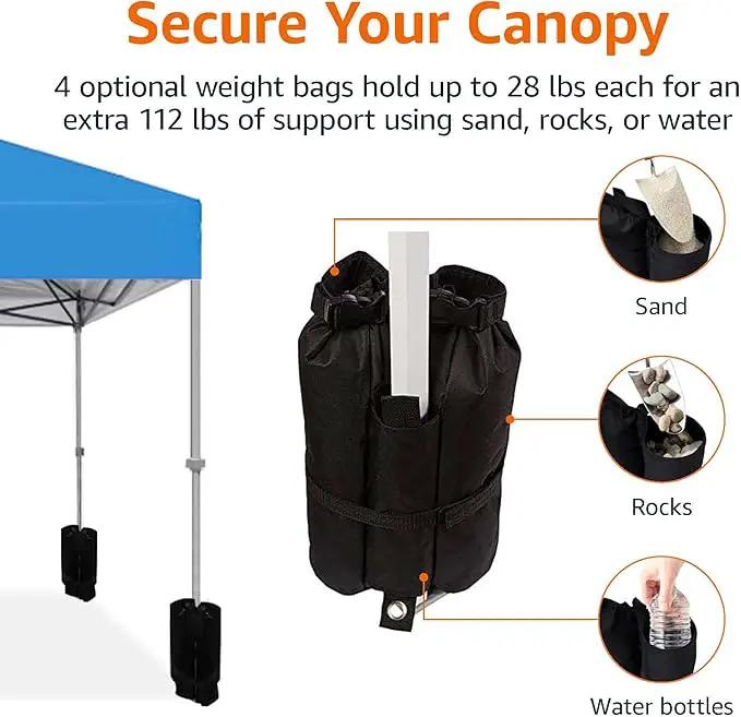 Amazon Basics Outdoor Pop Up 10 x 10 Canopy Tent for Events, Portable with Easy Setup, Includes Wheeled Carry Bag, 8 Pegs, 4 Ropes, 4 Weighted Bags, Blue by GreenHaven Gardens