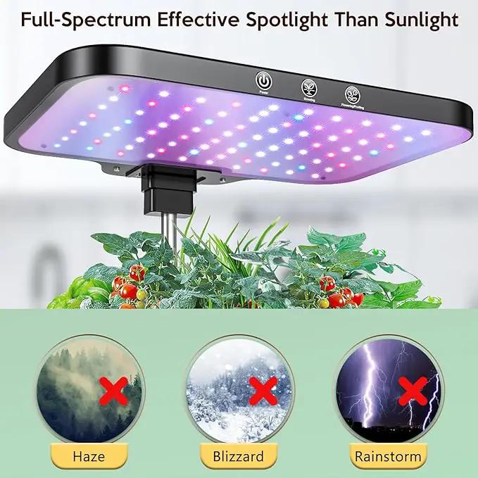 Hydroponics Growing System Herb Garden - HidroPony 15 Pods Indoor Gardening System with Grow Light, Stainless Steel Plants Germination Kit with Quiet Pump System, Gardening Gifts for Women by GreenHaven Gardens