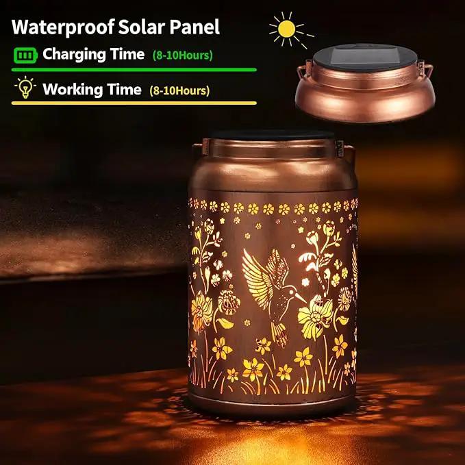 Solar Lanterns Outdoor Waterproof Hummingbird Garden Decor Mothers Day Gifts for Women Mom Grandma Hanging Solar Lights Metal Solar Decoration Outside for Yard, Backyard, Patio Deals by GreenHaven Gardens