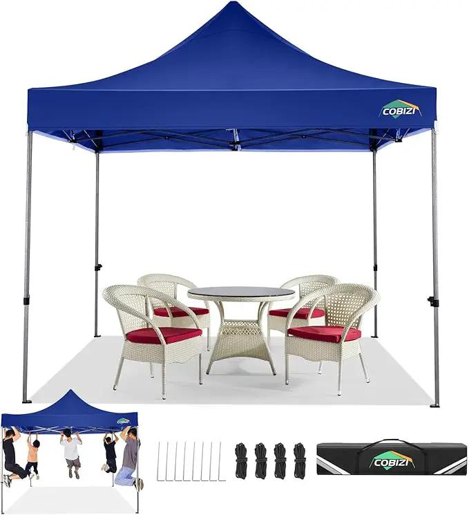 COBIZI 10x10 Pop Up Canopy Tent 10x10 Easy up Canopy, Heavy Duty Outdoor Canopy UPF 50+ All Weather Waterproof Instant Party Tents for Parties Gazebo with Handbag, Navy Blue(Windproof Upgraded) by GreenHaven Gardens