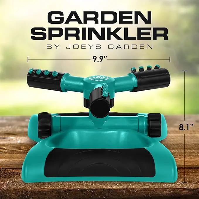 Joeys Sprinkler for Yard, Rotating Garden Sprinkler for Large Area Coverage, Lawn and Yard Sprinklers (Green) by GreenHaven Gardens