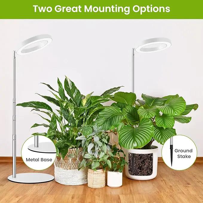 Grow Lights for Indoor Plants, 80 LEDs Full Spectrum Plant Lights for Indoor Growing with 2 Mounting Options, 6H 12H 16H Timer, 3 Spectrum Modes, 37 in Height Adjustable Grow Lamp, 2 Pack by GreenHaven Gardens