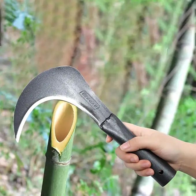 Kana Hoe 217 Japanese Garden Tool - Hand Hoe/Sickle is Perfect for Weeding and Cultivating. The Blade Edge is Very Sharp. (Beijing-025) by GreenHaven Gardens