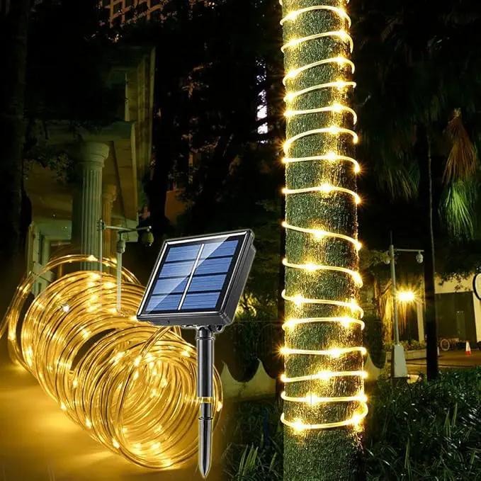 Solar Rope Light Waterproof IP65 39FT 100LEDs Outdoor LED ‎Solar Outdoor Lights for Party Garden Yard Home Wedding Christmas Halloween Holiday Tree Decoration Lighting by GreenHaven Gardens