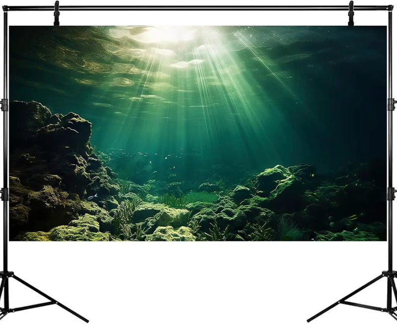 Under The Sea Aquarium Background Underwater Fish Tank Background Ocean Floor Rock Cave Sunray Terrarium Backgrounds Tropical Fish Ocean World Aquarium Reptile Tank Backgrounds 72x16in by GreenHaven Gardens