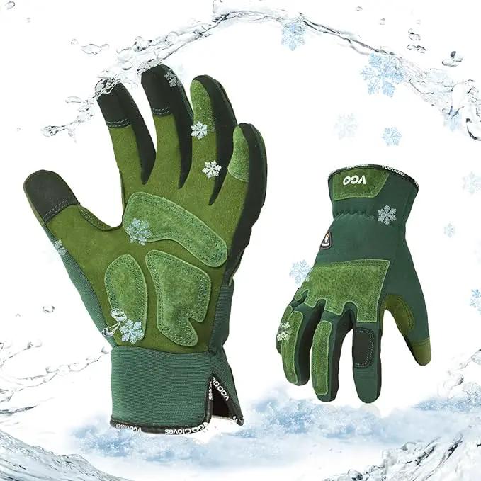 Vgo... Winter Gardening Gloves Women,Safety Work Gloves, Puncture-proof,Thornproof,Touchscreen(1 Pair,M,Green,SL7471FLWP) by GreenHaven Gardens