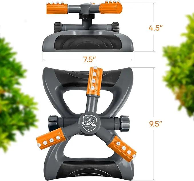 Joeys Sprinkler for Yard, Rotating Garden Sprinkler for Large Area Coverage, Lawn and Yard Sprinklers (Orange) by GreenHaven Gardens