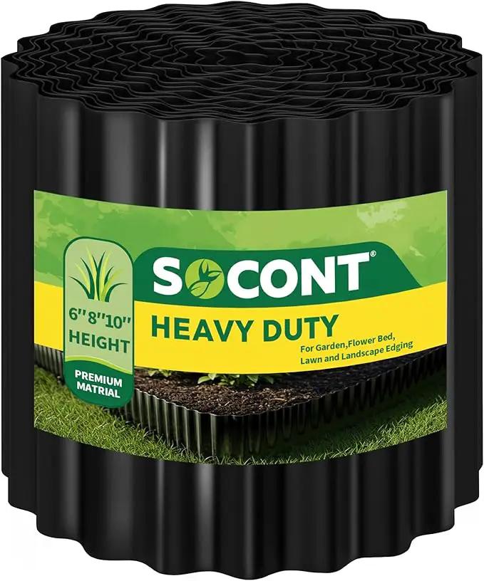 Corrugated Metal Garden Edging, 6"×20Ft Durable Landscape Border for Garden, Lawn, Flower Beds and Paver Edging (Black) by GreenHaven Gardens