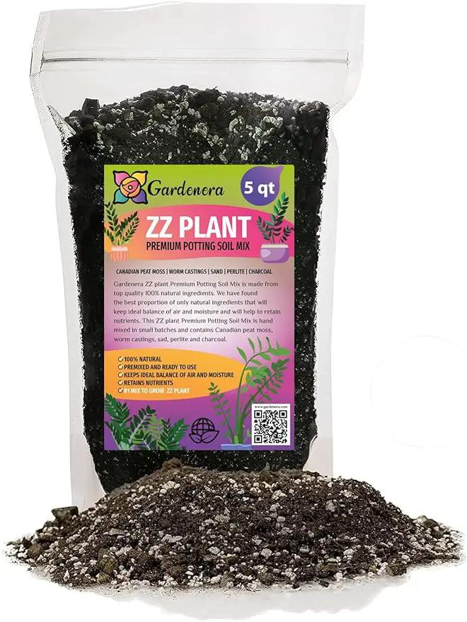 Premium ZZ Plant Organic Potting Blend - Sustainable Growth & Revitalized Soil Ecosystem - 5 QUARTS by GreenHaven Gardens