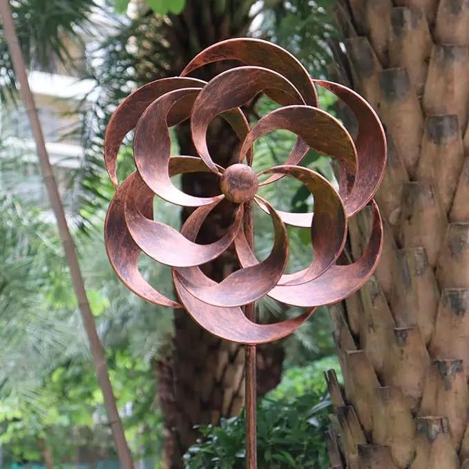 360 Degrees Metal Swivel Classical Wind Spinner Willow Leaves for Patio Lawn Outdoor Yard Lawn Garden 70x20 Inches by GreenHaven Gardens