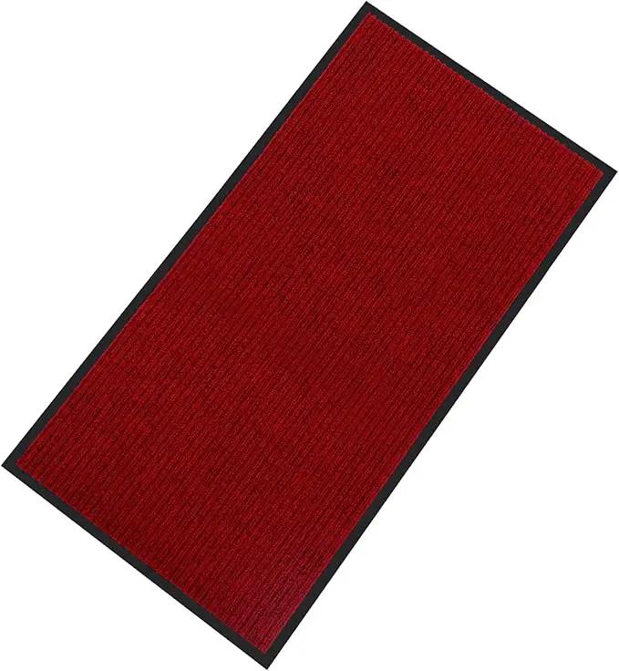 fani Heavy Duty Large Outdoor Indoor Entrance Black Doormat Waterproof Low Profile Entrance Rug Front Door Mat Patio Anti-Skid Rubber Back, 35x72 inch (Red) by GreenHaven Gardens