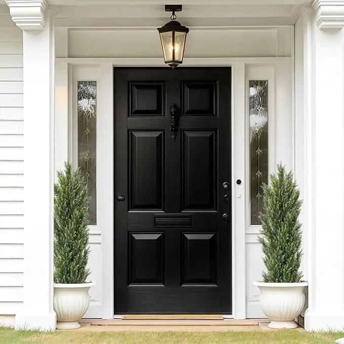 THE BLOOM TIMES 5ft Topiary Trees Artificial Outdoor – UV Resistant Faux Cedar Pine Cypress Bushes and Shrubs, Fake Potted Plants for Front Porch Outside Planter Patio Decor, Set of 2 (5 Foot) by GreenHaven Gardens