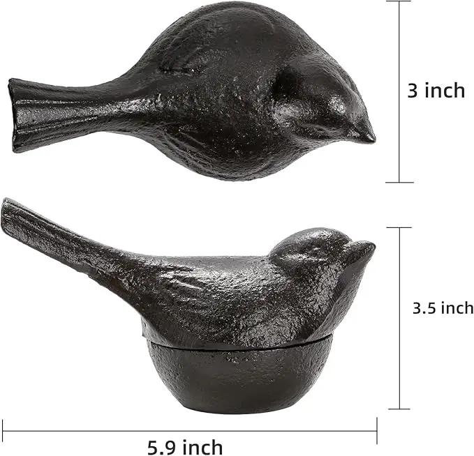 Cast Iron Key Hider, Bird Hide-a-Key Holder, Outdoor Small Garden Statues Ornament, Outside Spare Key Hider Figurine, Indoor Decoration Jewelry Trinkets Box for Ear Studs, Rings, Paper Clips by GreenHaven Gardens