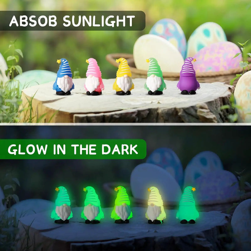 100 Pcs Luminous Mini Gnomes Figurines Fairy Glow in Dark Garden Miniature Gnome Figurines Decor Funny Poses Garden Yard Home Patio Lawn Backyard Hide See DIY Craft by GreenHaven Gardens