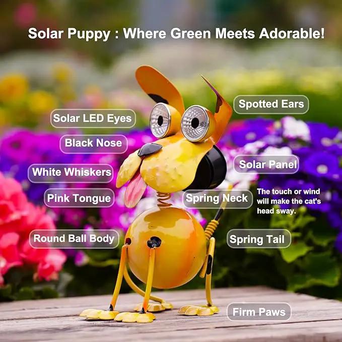 Dog Solar Lights Outdoor,Yard Art Metal Dog Statues,Outdoor Funny Dog Statue for Garden Decor Yard Lawn Ornaments by GreenHaven Gardens
