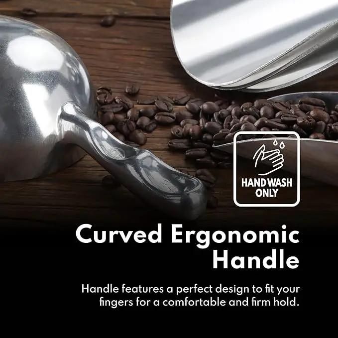 New Star Foodservice 34509 One-Piece Cast Aluminum Round Bottom Bar Ice Flour Utility Scoop, 5-Ounce, Silver (Hand Wash Only) by GreenHaven Gardens