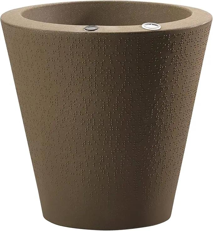 Crescent Garden Dot TruDrop Indoor/Outdoor Planter, Self-Watering Plant Pot, 20 Inches, (Mocha) by GreenHaven Gardens