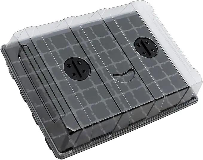 Gardzen Seed Starter Tray, 5 Pack Smiling Face Plant Germination Trays with Total 350-Cell, Seed Starter Kit with Humidity Vented Domes and Bases for Starting Vegetable Flower Herb Seeds 18" x 14" by GreenHaven Gardens