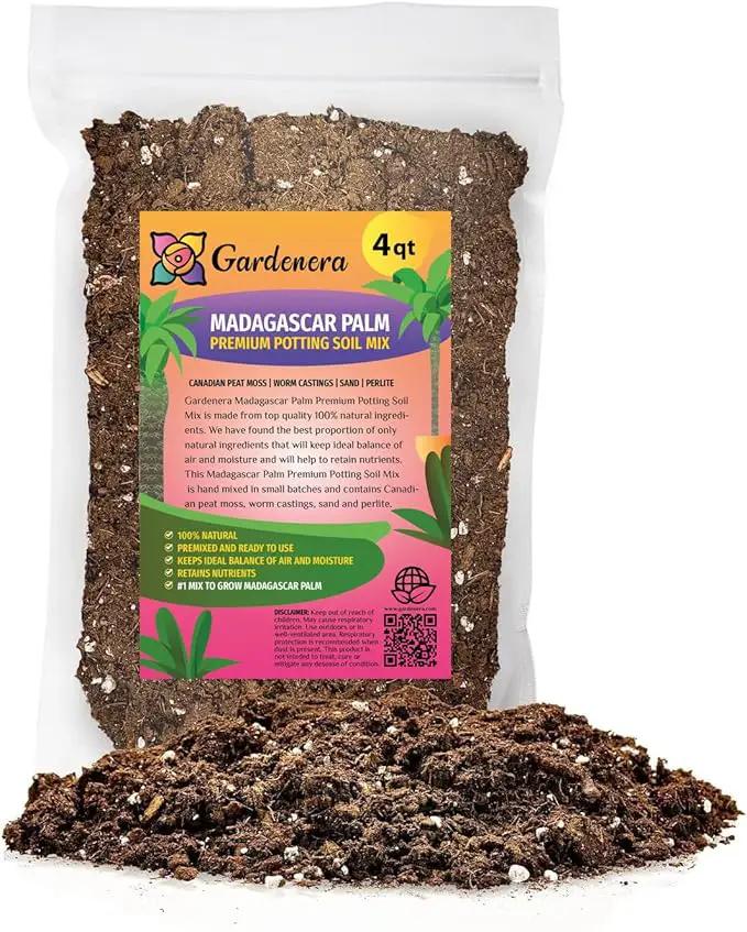 Madagascar Palm Potting Mix - Promote Strong Roots and Captivating Form with Our Premium Blend - 4 Quart by GreenHaven Gardens
