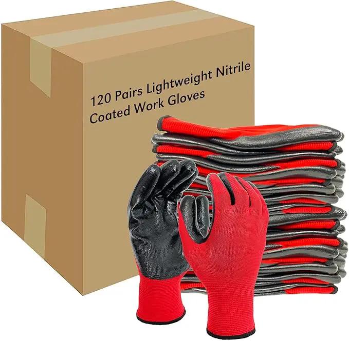 Evridwear Work Gloves with Grip Rubber Coated for Men Women Warehouse Mechanic,12 Pairs Bulk by GreenHaven Gardens