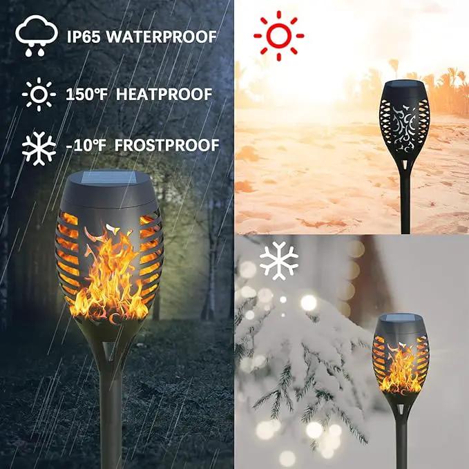 12Pack Solar Torch Lights with Flickering Flame Upgraded, Security&Waterproof Solar Lights Outdoor Landscape Decoration, Mini Solar Tiki Torches for Yard,Garden,Patio, Pathway Decor-Auto On/Off by GreenHaven Gardens