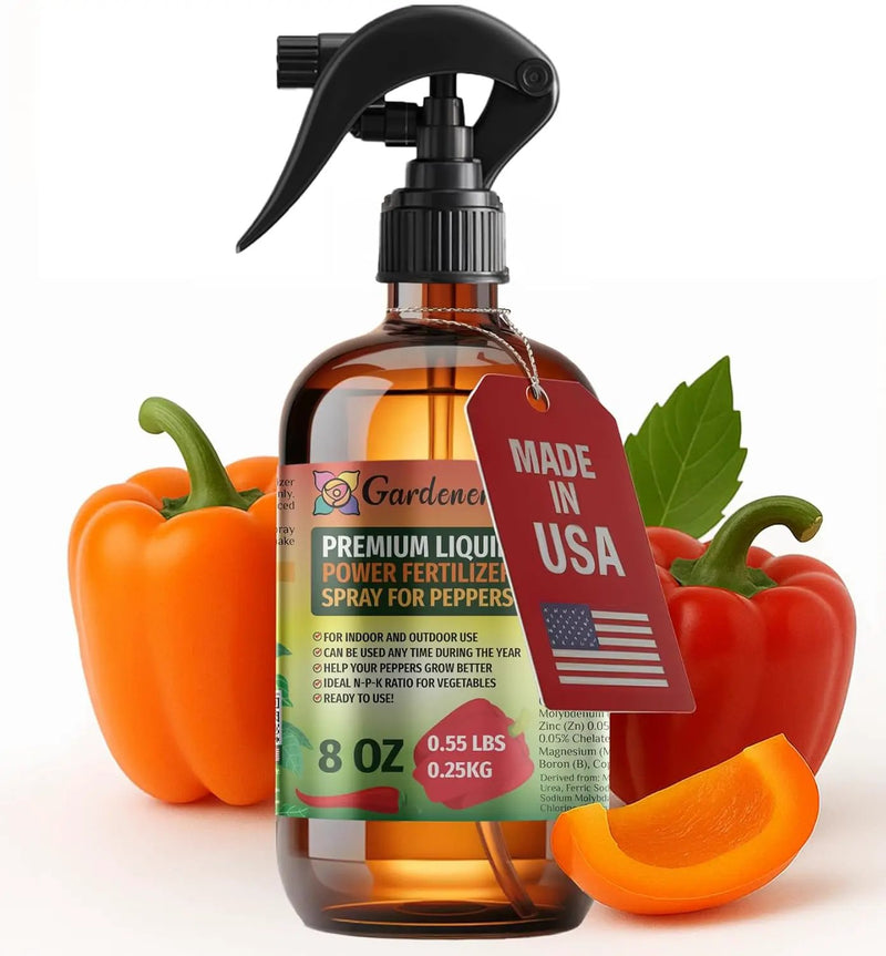 Liquid Power Pepper Fertilizer Spray – Ready-to-Use Liquid Plant Food Mist for Pepper – Premixed, Easy Application – Fast-Acting Formula for Growth, Roots & Yield – Indoor & Outdoor Use – 8 oz by GreenHaven Gardens
