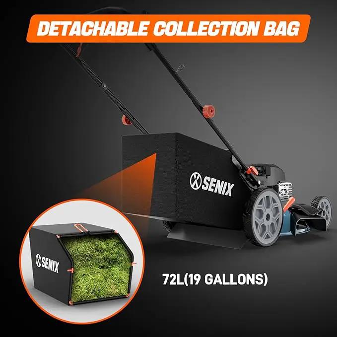 SENIX LSSG-H2 22-Inch Self Propelled Gas Lawn Mower with 163 cc 4-Cycle Engine, 3-in-1 Rear Wheel Drive Variable Speed Lawnmower, 6-Position Height Adjustment by GreenHaven Gardens