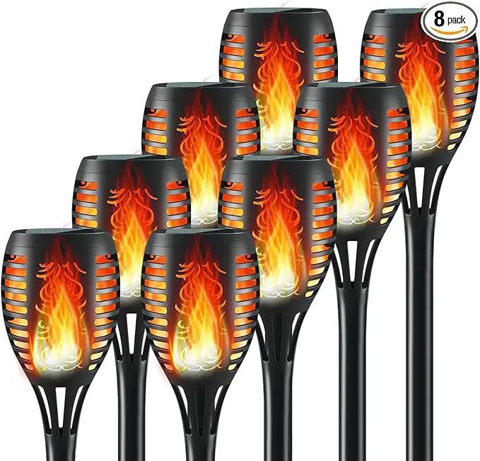 Solar Lights Outdoor, 12LED Tiki Solara Torch Light with Flickering Flame,IP65 Waterproof Mini Solar Torch Light for Outside Garden Patio Pathway Yard Decorations (8pcs) by GreenHaven Gardens