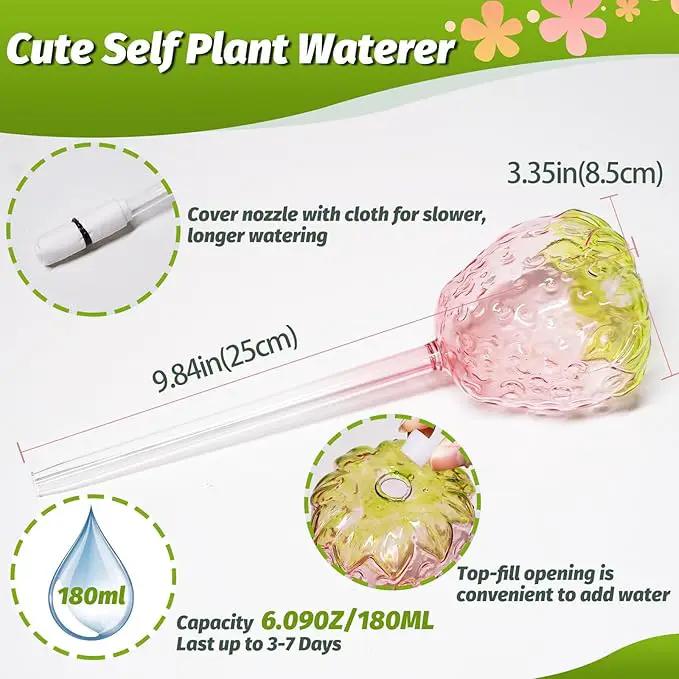 Plant Watering Globes, 2pcs Self Watering Planter Insert, Glass Watering Bulbs for Indoor Outdoor Plants, Mushroom Top-Fill Plant Watering Devices for Travel Vacation While Away by GreenHaven Gardens
