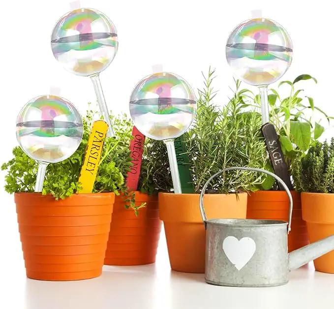 13 oz Up 2 Weeks Large Plant Watering Globes - Self Watering Bulbs for Indoor & Outdoor Plants, Glass Water Globes, Slow Watering for Plants While Away, Self Watering Planter Insert 4 Pack by GreenHaven Gardens