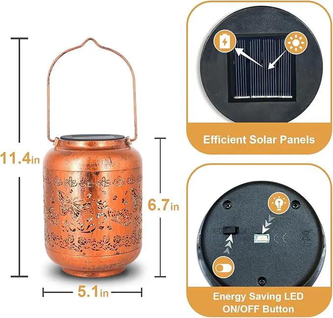 Butterfly Solar Lanterns Outdoor Hanging Waterproof Butterfly Garden Decor Christmas Gifts for Women Mom Grandma Metal Solar Lights Decoration Outside for Yard, Patio,Pathway Landscape by GreenHaven Gardens