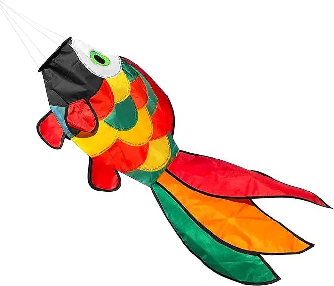 emma kites Cute Rainbow Fish Windsock Spinner Spiral 32-inch by GreenHaven Gardens