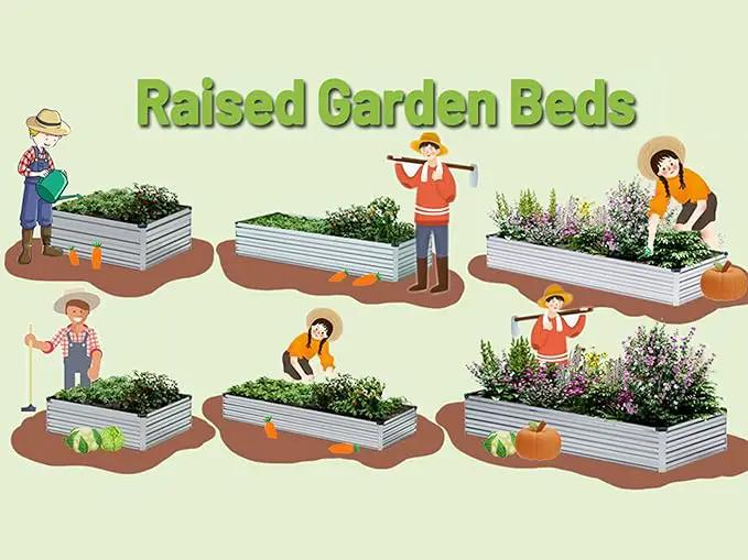 Galvanized Raised Garden Bed,2 Pcs 10×3×1FT Metal Planting Box for Outdoor Vegetable, Herb,Planter Gardening (Silver) by GreenHaven Gardens