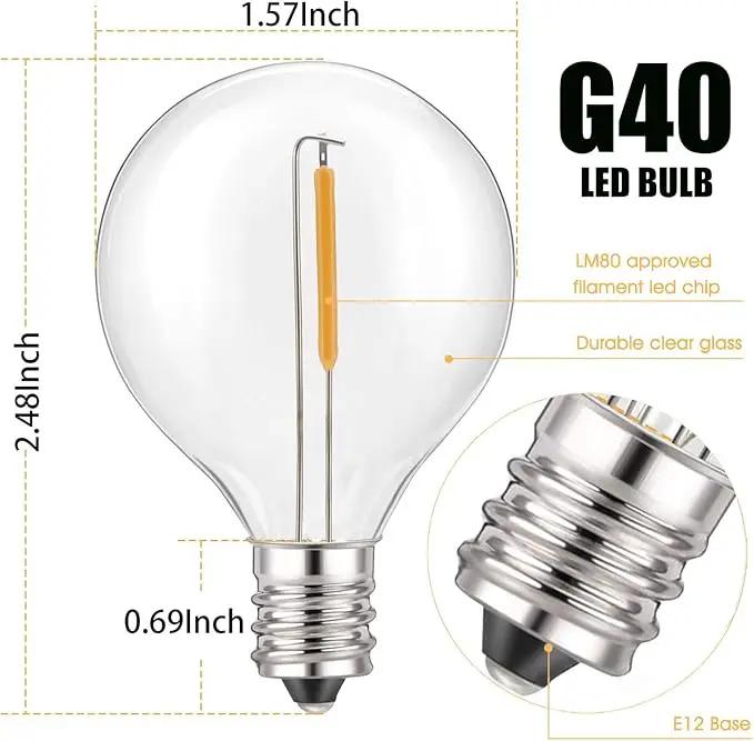 GOOTHY 25Ft Globe Led String Lights Waterproof, Connectable Hanging Patio String Lights with 14 LED Plastic Globe Bulbs, Indoor/Outdoor Decoration Lights for Room Patio Garden Bistro Backyard -White by GreenHaven Gardens