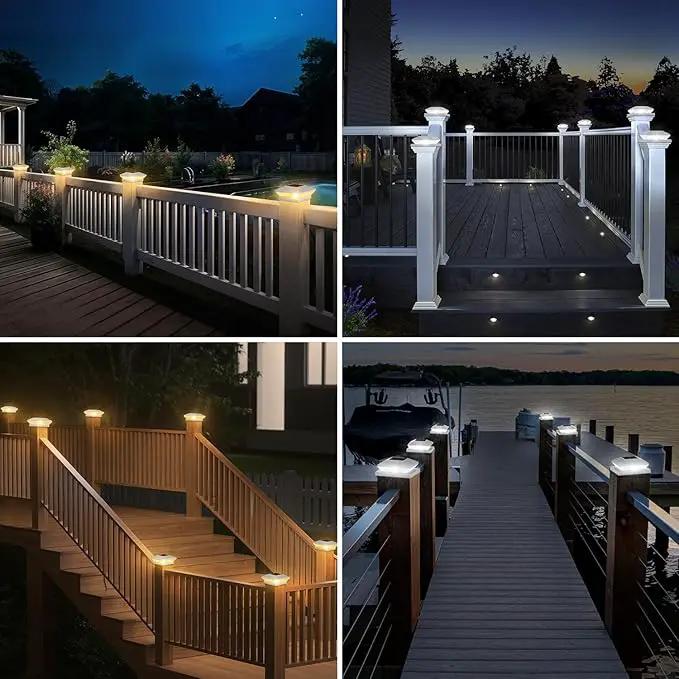 T-SUN Bright Solar Post Cap Lights 6 Pack – Outdoor Waterproof Solar Powered Deck Fence Post Lights for Wooden (4x4/6x6) & Vinyl (4x4/5x5) Posts – 2 Modes for Garden, Patio, Gate, Mailbox, Porch by GreenHaven Gardens