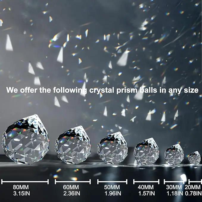 MerryNine 30mm Clear Crystal Ball Prism with 20 Pcs Metal Rings Sun Shine Catcher Rainbow Pendants Maker, Hanging Crystals Prisms for Windows, for Feng Shui, for Gift (30mm/1.18" 20pack) by GreenHaven Gardens