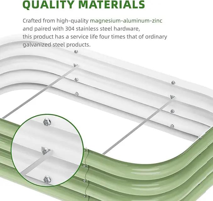 DaisyVibe Raised Garden Bed Kit, Planter Raised Garden Boxes Outdoor, Oval Large Metal Raised Garden Beds for Vegetables Flowers (Green, 6.5ftx2ftx1ft) by GreenHaven Gardens