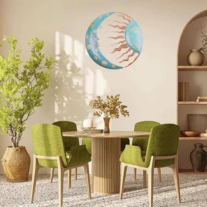 Jannity Metal Sun Wall Decor,11.02 Inches Large Metal Wall Art with Sun Moon Stars Retro Moon Sun Wall Decoration Hanging for Indoor Outdoor Patio Yard Home Garden by GreenHaven Gardens