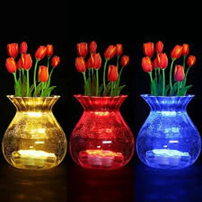 Bright LED Floral Tea Light Submersible Lights for Party Wedding (Green, 20 Pack) by GreenHaven Gardens