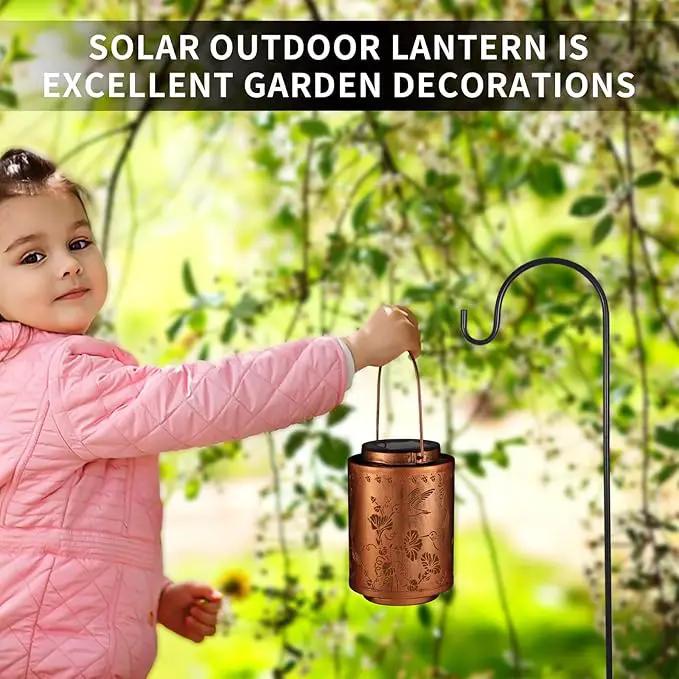 Solar Lanterns Outdoor Waterproof Mushroom Butterfly Garden Decor Gifts for Women Mon Grandma Metal Hanging Solar Lights Decoration for Outside LED Lanterns for Yard Patio Lawn Pathway（Hummingbirds） by GreenHaven Gardens