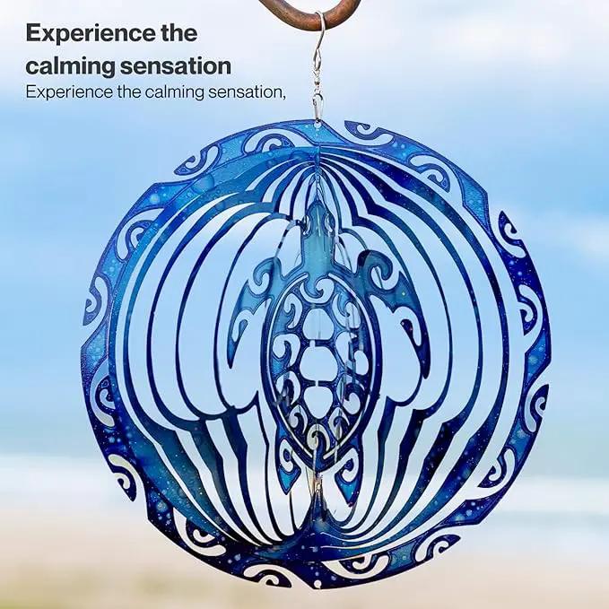 VP Home Tribal Turtle Kinetic Wind Spinners for Yard and Garden Wind Spinner Outdoor Metal Large Hanging Turtle Decor 3D Garden Art Wind Sculpture Spinners Kinetic Art Lawn Ornaments, 12x15 inches by GreenHaven Gardens