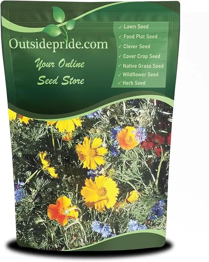 Outsidepride Low Growing Wildflower Seeds - 5 lbs Dwarf, & Short, Diverse Perennial & Annual Wild Flower Seed Mix with Long Bloom Season for Colorful Display That Thrives on All States by GreenHaven Gardens