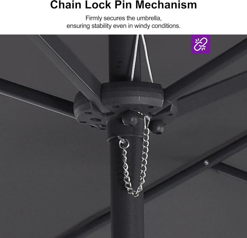 PURPLE LEAF 13ft Double-Sided Patio Umbrella with Base Included Market Rectangle Umbrella Outdoor Table Umbrella with Crank for Pool Garden Deck, Grey by GreenHaven Gardens