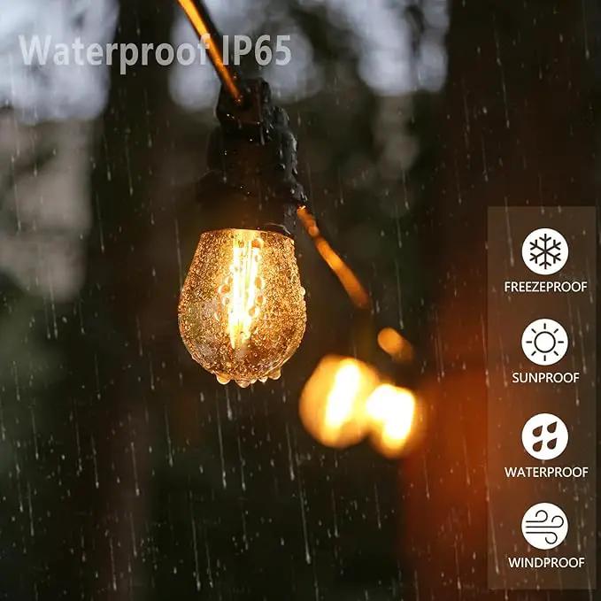 S14 Replacement LED Light Bulbs, Shatterproof & Waterproof 2W S14 LED Bulbs, Outdoor String Lights , E26 Base Patio Edison LED Light Bulbs, Warm White 2200K Plastic 150ML Non-Dimmable 25 Pack by GreenHaven Gardens
