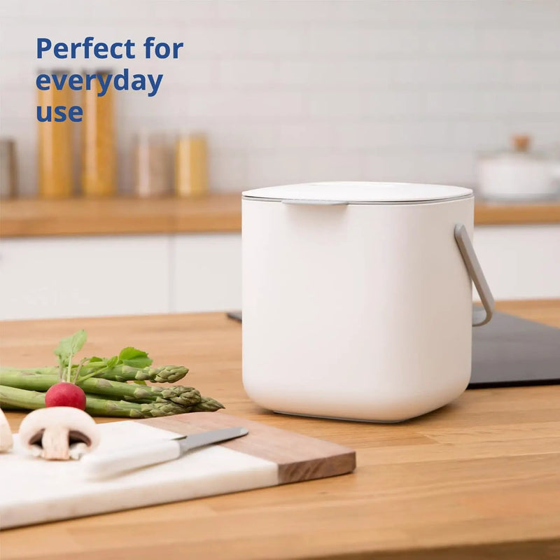 Blue Ginkgo Kitchen Compost Bin [2.6L / 0.69 GAL] – Filter-Free, Odor-Tight Countertop Food Waste Pail with Handle (Made in Korea, Green) by GreenHaven Gardens