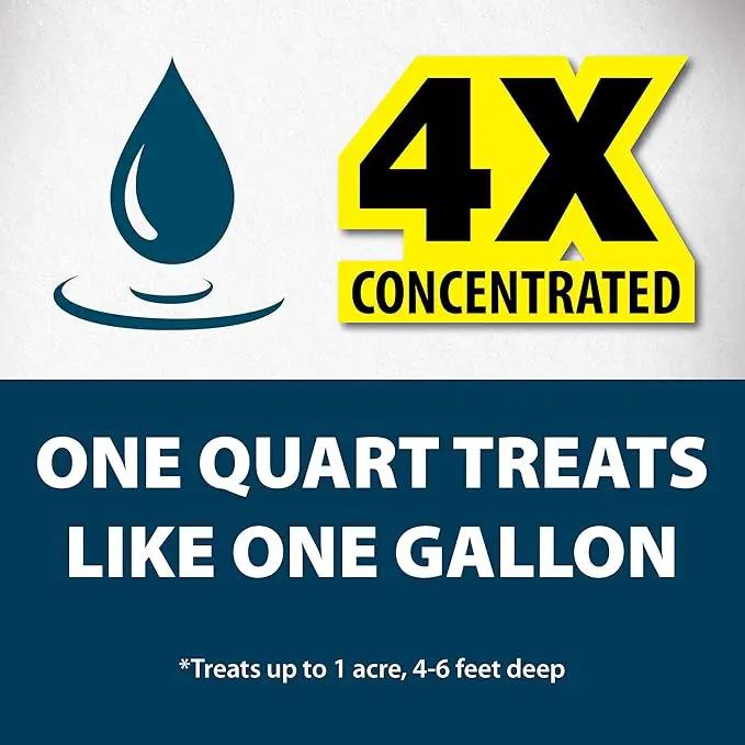 Airmax Nature's Blue Pond Dye 4X Concentrate for Outdoor Ponds & Lakes, Natural Pond Colorant & Beauty Enhancer, Block Ultraviolet Rays, Fish, Bird & Livestock Safe, Easy Liquid Application, 1 Quart by GreenHaven Gardens