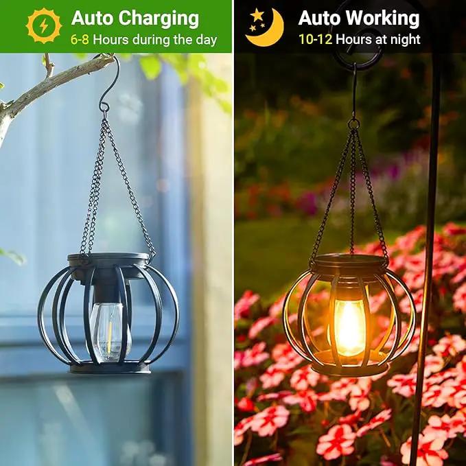 KOOPER Solar Lanterns Outdoor Lights, 4 Pack Upgraded Metal Solar Lantern Lights, Brighter Hanging Solar Lights Outdoor Waterproof, Auto On/Off Outdoor Solar Lights for Yard Garden Patio Pathway Decor by GreenHaven Gardens