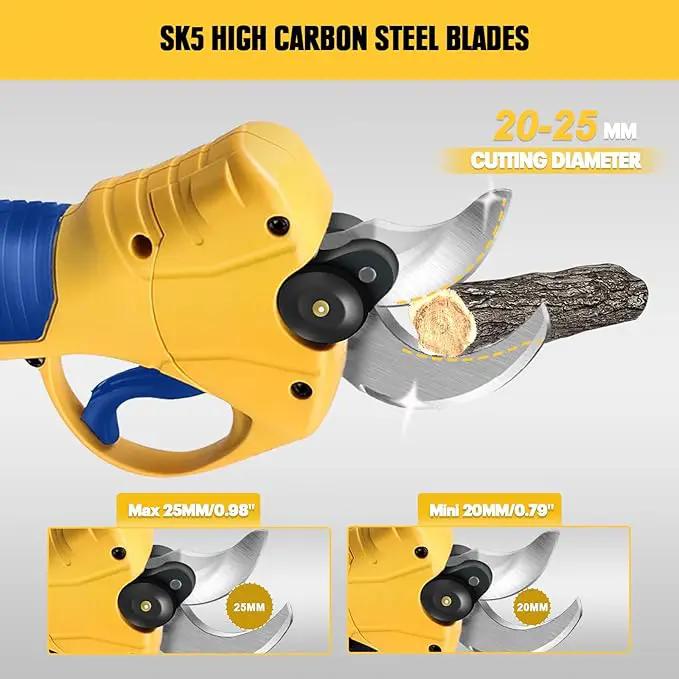 Mellif Electric Pruning Shears Compatible With DeWalt 20V Max Battery (Tool Only), Cordless Garden Pruner w/ 2,6000RPM Brushless Motor, Imported Steel Blades-25mm(0.98 Inch) Cutting Diameter by GreenHaven Gardens